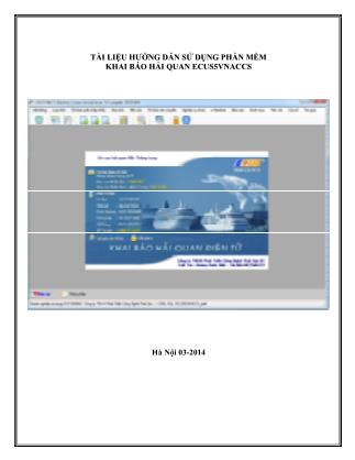 Tài liệu Hướng dẫn sử dụng phần mềm khai báo hải quan ECUS5VNACCS