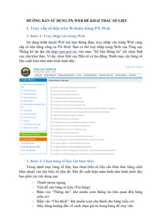 Tài liệu Hướng dẫn sử dụng PX-Web để khai thác số liệu