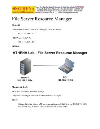 Tài liệu Hướng dẫn thực hành quản trị mạng - File server resource manager