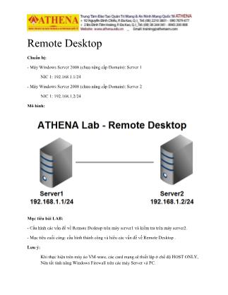 Tài liệu Hướng dẫn thực hành quản trị mạng - Remote desktop