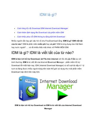 Tài liệu IDM là gì?