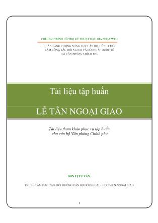 Tài liệu Lễ tân ngoại giao