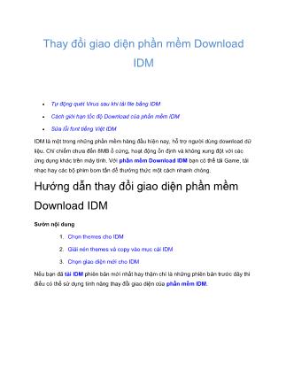 Tài liệu Thay đổi giao diện phần mềm Download IDM