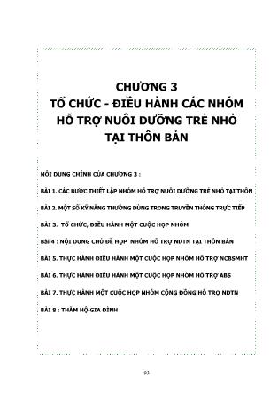 Tài liệu Tổ chức - Điều hành các nhóm hỗ trợ nuôi dưỡng trẻ nhỏ tại thôn bản