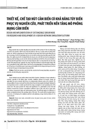 Thiết kế, chế tạo nút cảm biến có khả năng tùy biến phục vụ nghiên cứu, phát triển nền tảng mô phỏng mạng cảm biến