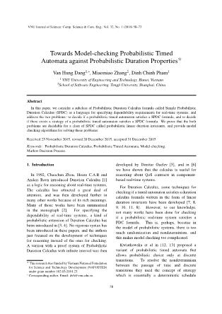 Towards model - Checking probabilistic timed automata against probabilistic duration properties