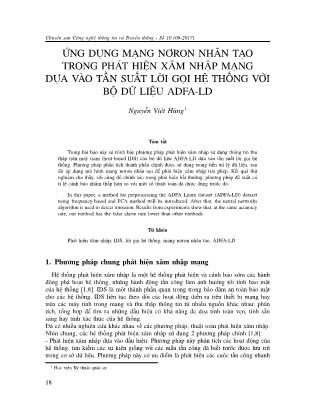 Ứng dụng mạng nơron nhân tạo trong phát hiện xâm nhập mạng dựa vào tần suất lời gọi hệ thống với bộ dữ liệu ADFA-LD