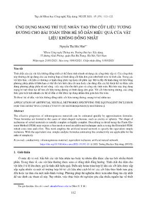 Ứng dụng mạng trí tuệ nhân tạo tìm cốt liệu tương đương cho bài toán tính hệ số dẫn hiệu quả của vật liệu không đồng nhất