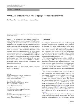Worl: A nonmonotonic rule language for the semantic Web