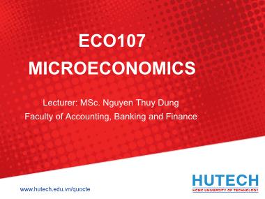 Bài giảng Macroeconomics - Chapter 1: Introduction to economics - Nguyễn Thùy Dung