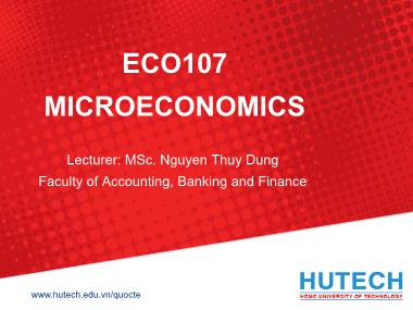 Bài giảng Macroeconomics - Chapter 2: Supply and demand - Nguyễn Thùy Dung