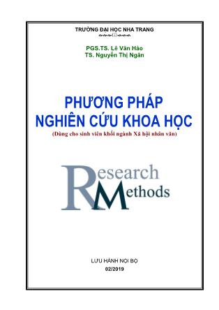 Bài giảng Phương pháp nghiên cứu khoa học - Lê Văn Hảo