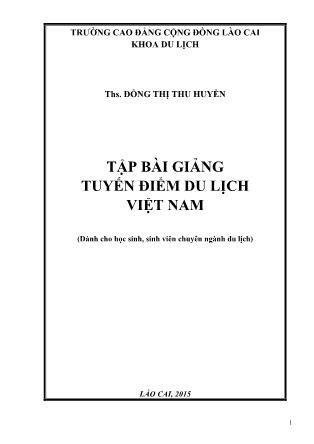 Bài giảng Tuyến điểm du lịch Việt Nam - Đồng Thị Thu Huyền