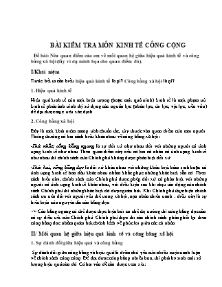 Bài kiểm tra môn Kinh tế công cộng