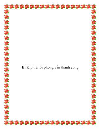 Bi kíp trả lời phỏng vấn thành công