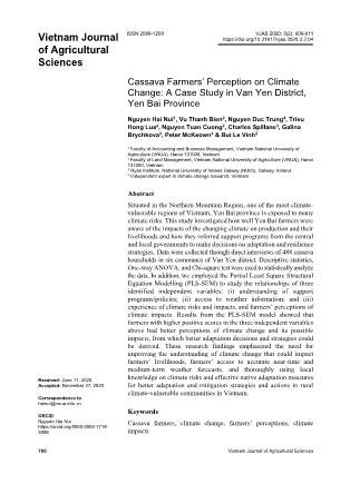 Cassava farmers’ perception on climate change: A case study in Van Yen district, Yen Bai province