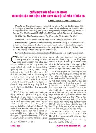 Chấm dứt hợp đồng lao động theo Bộ luật lao động năm 2019 và một số vấn đề đặt ra