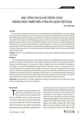 Đặc tính con gà đẻ trứng vàng trong phát triển bền vững du lịch Việt Nam