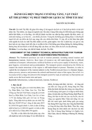 Đánh giá hiện trạng cơ sở hạ tầng, vật chất kỹ thuật phục vụ phát triển du lịch các tỉnh Tây Bắc