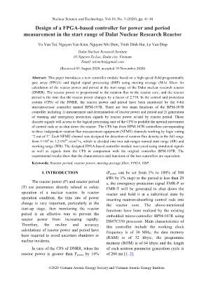 Design of a FPGA-based controller for power and period measurement in the start range of Dalat Nuclear Research Reactor