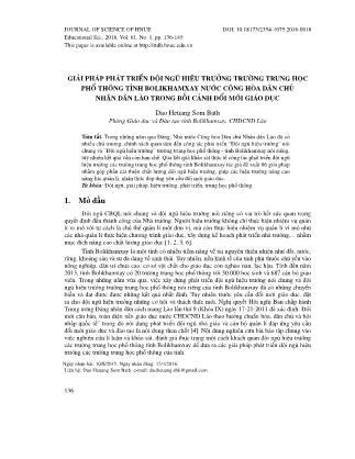 Giải pháp phát triển đội ngũ hiệu trưởng trường Trung học Phổ thông tỉnh Bolikhamxay nước Cộng hòa Dân chủ Nhân dân Lào trong bối cảnh đổi mới giáo dục