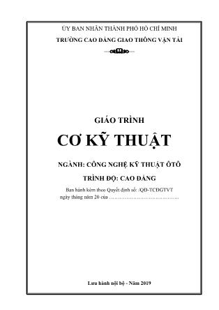 Giáo trình Cơ kỹ thuật - Trần Thị Trà My