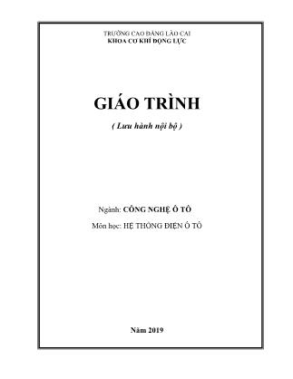 Giáo trình Hệ thống điện ô tô