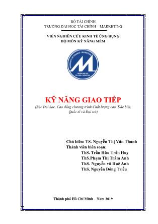 Giáo trình Kỹ năng giao tiếp - Nguyễn Thị Vân Thanh
