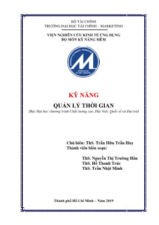 Giáo trình Kỹ năng quản lý thời gian