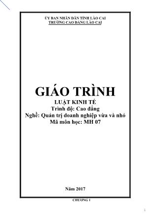 Giáo trình Luật kinh tế