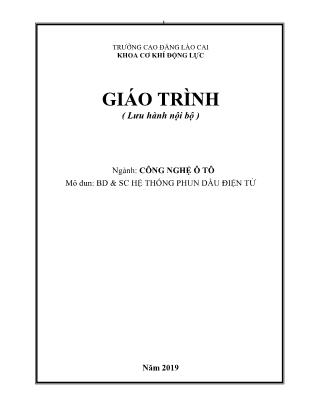 Giáo trình mô đun Bảo dưỡng và sửa chữa hệ thống phun dầu điện tử