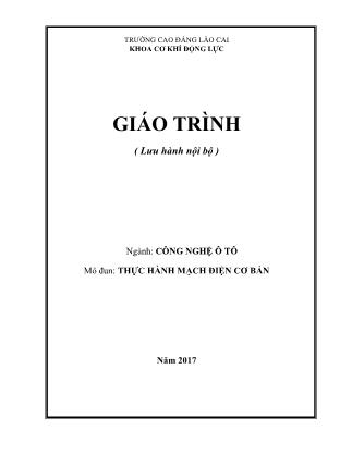 Giáo trình mô đun Thực hành mạch điện cơ bản