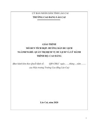 Giáo trình mô đun tích hợp Hướng dẫn du lịch