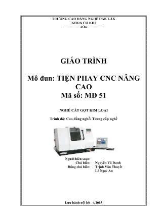 Giáo trình mô đun Tiện phay CNC nâng cao