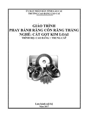 Giáo trình Phay bánh răng côn răng thẳng - Nghề: Cắt gọt kim loại