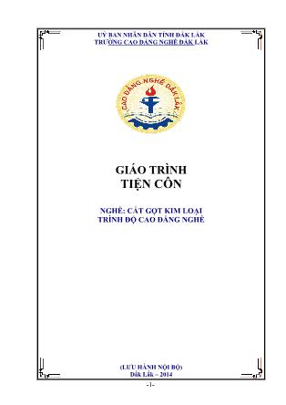 Giáo trình Tiện côn