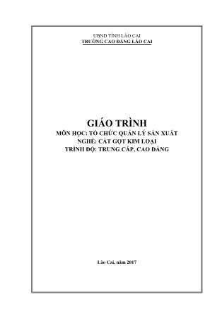 Giáo trình Tổ chức quản lý sản xuất