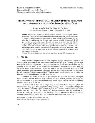 Học tập tự định hướng – Nhằm phát huy tính chủ động, tích cực cho sinh viên trong bối cảnh hội nhập quốc tế