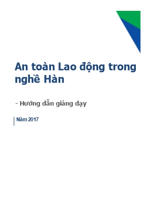 Hướng dẫn giảng dạy An toàn Lao động trong nghề Hàn