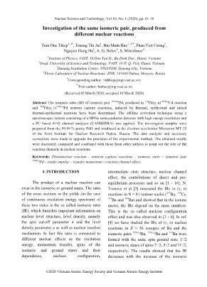 Investigation of the same isomeric pair, produced from different nuclear reactions