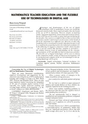 Mathematics teacher education and the flexible use of technologies in digital age