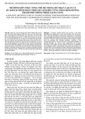 Mô hình kiến trúc tổng thể hệ thống hỗ trợ và quản lý du khách nhằm phát triển du lịch bền vững theo định hướng thành phố thông minh tại Đà Nẵng
