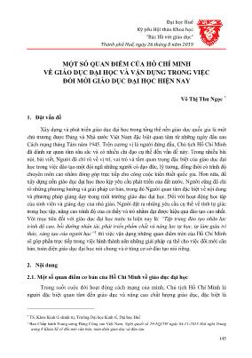 Một số quan điểm của Hồ Chí Minh về giáo dục đại học và vận dụng trong việc đổi mới giáo dục đại học hiện nay