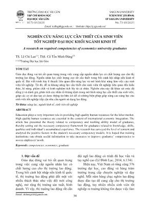 Nghiên cứu năng lực cần thiết của sinh viên tốt nghiệp đại học khối ngành Kinh tế