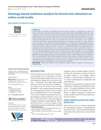 Ontology-based sentiment analysis for brand crisis detection on online social media