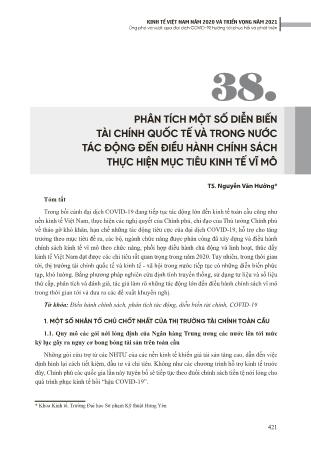 Phân tích một số diễn biến tài chính quốc tế và trong nước tác động đến điều hành chính sách thực hiện mục tiêu kinh tế vĩ mô