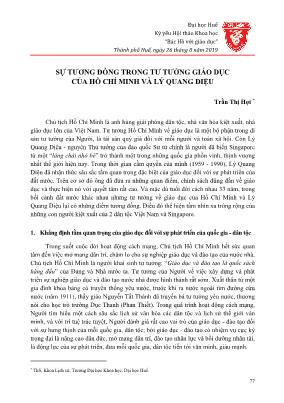 Sự tương đồng trong tư tưởng giáo dục của Hồ Chí Minh và Lý Quang Diệu