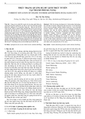 Thực trạng quảng bá du lịch trực tuyến tại thành phố Đà Nẵng