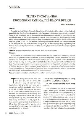 Truyền thông văn hóa trong ngành Văn hóa, thể thao và du lịch