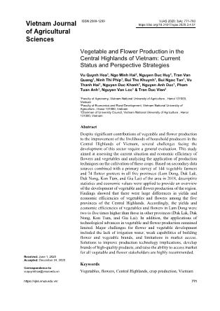 Vegetable and flower production in the central highlands of Vietnam: Current status and perspective strategies